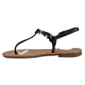 Comer Chanclas negras planas negro 3