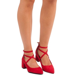 Zapatos de salón VICES de ante rojo 4