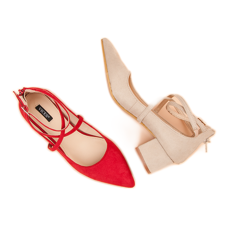 Zapatos de salón VICES de ante rojo 1