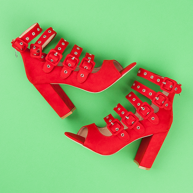 Vices Sandalias rockeras en el poste de vicios rojo 1