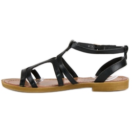 Sandalias planas negras con hebilla negro 2