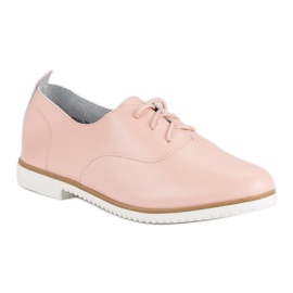 Zapatos de piel en polvo MAZARO rosado 1