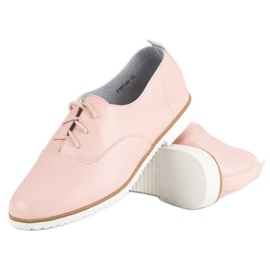 Zapatos de piel en polvo MAZARO rosado 3