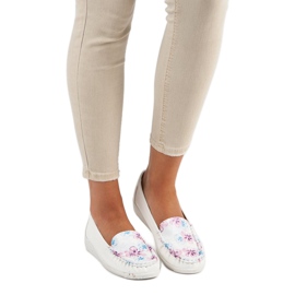 Tullo Mocasines Blancos Con Flores 1