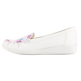 Tullo Mocasines Blancos Con Flores 6