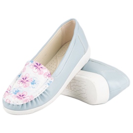 Tullo Mocasines Azules Con Flores 5