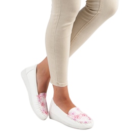 Tullo Mocasines Blancos Con Flores 5