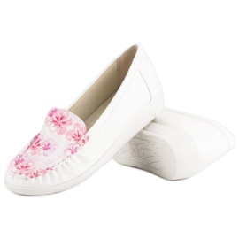 Tullo Mocasines Blancos Con Flores 3