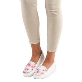 Tullo Mocasines Blancos Con Flores 4