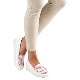 Tullo Mocasines Blancos Con Flores 5