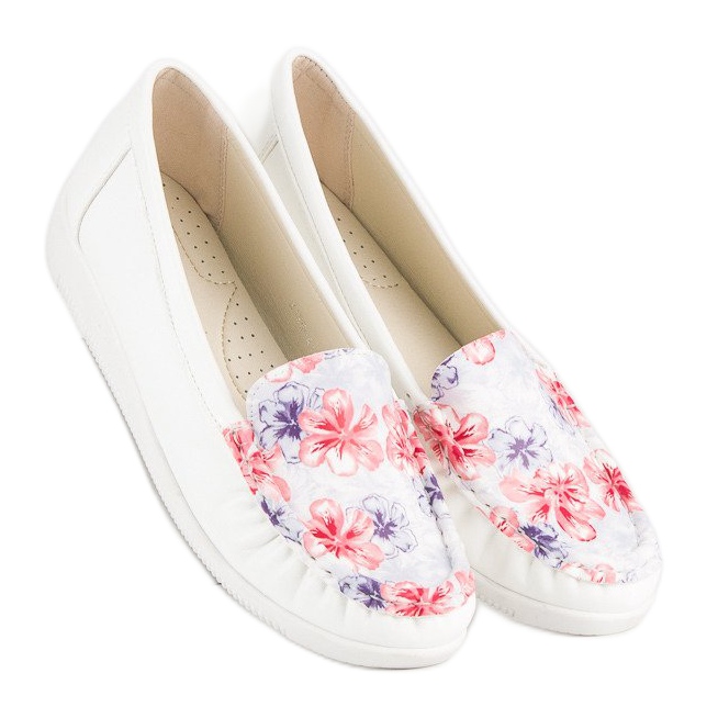Tullo Mocasines Blancos Con Flores 1