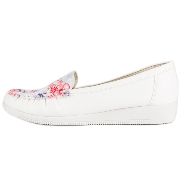 Tullo Mocasines Blancos Con Flores 2