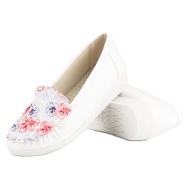 Tullo Mocasines Blancos Con Flores 3