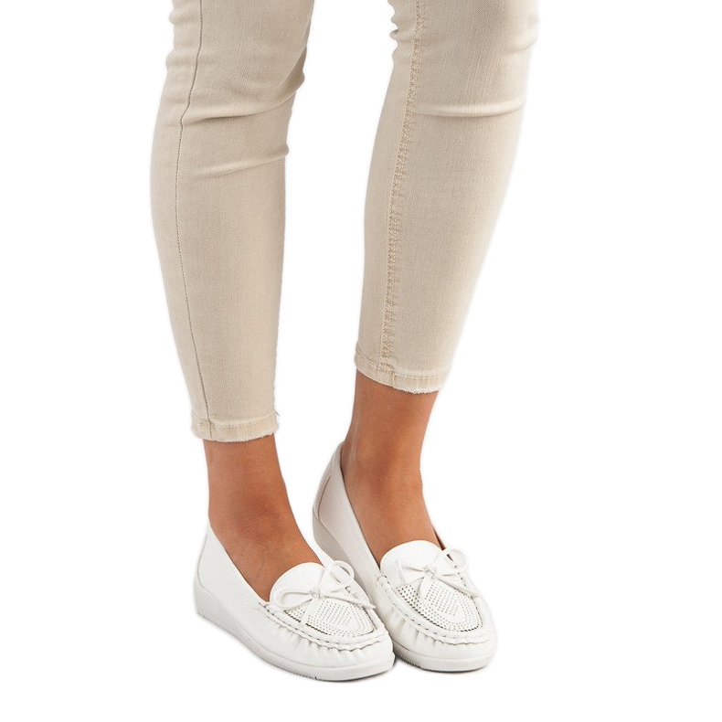 Tullo Mocasines blancos de mujer 1