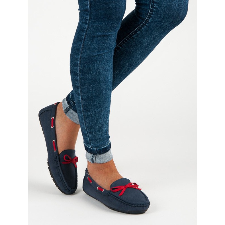 Tullo mocasines de ante con estilo azul 1