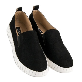 Tullo Slipons de ante negro 5