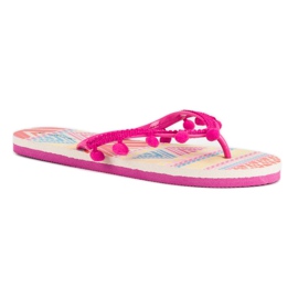 Ax Boxing Chanclas con pompones rosado 2