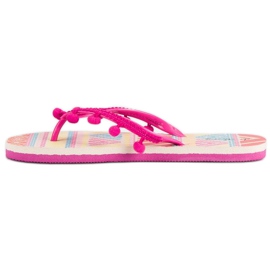 Ax Boxing Chanclas con pompones rosado 3