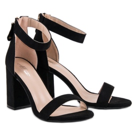 Sandalias cremallera ante negro 5