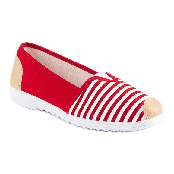 Slipons rayas rojas blanco marrón rojo 1
