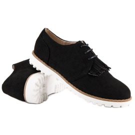 Zapatos boho de ante atados negro 2
