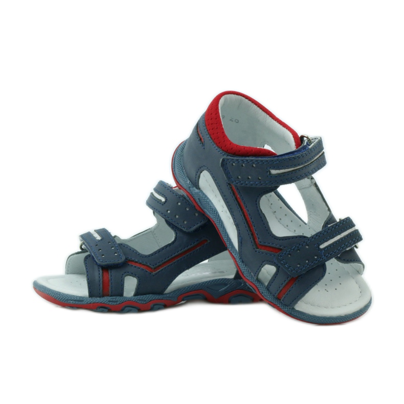 Sandalias velcros Bartek 31825 azul marino rojo 3