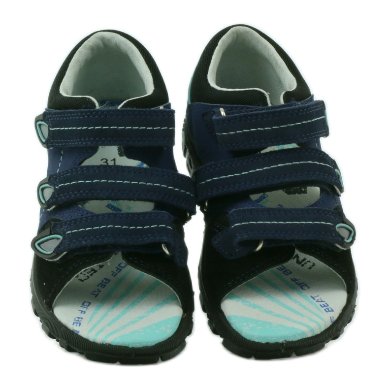 Sandalias cómodas de Bartek para niños Velcro 36106 azul marino 4