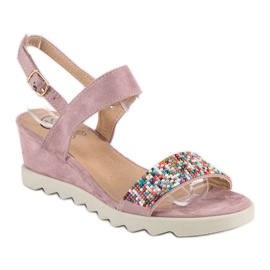 Kylie Sandalias con abalorios rosado 1