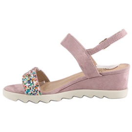 Kylie Sandalias con abalorios rosado 2