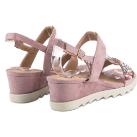 Kylie Sandalias con abalorios rosado 3
