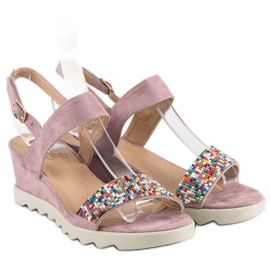 Kylie Sandalias con abalorios rosado 4