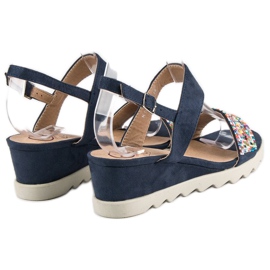 Kylie Sandalias con abalorios azul 3