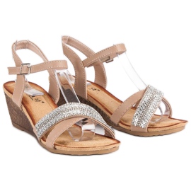 Fama Sandalias con adornos marrón 5