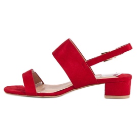 Fama Sandalias de tacón bajo rojo 2