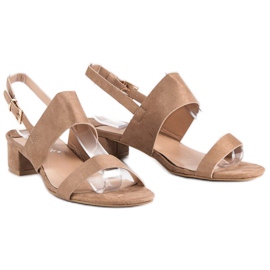 Fama Sandalias de tacón bajo marrón 3