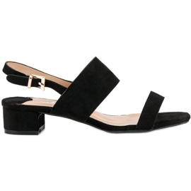 Fama Sandalias de tacón bajo negro 3