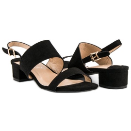 Fama Sandalias de tacón bajo negro 1 Fama Sandalias de tacón bajo negro 1