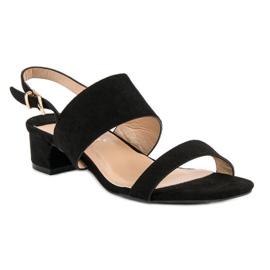 Fama Sandalias de tacón bajo negro 4