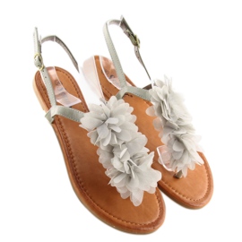 Sandalias con flores gris CK36P gris 1