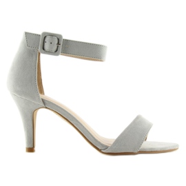 Sandalias de tacón bajo gris BL0763 5