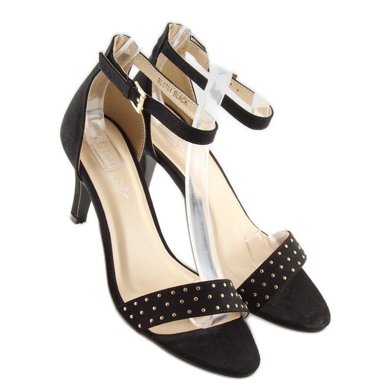 Sandalias con tacón cómodo negro BL0764 2