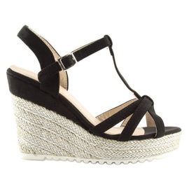 Negro Sandalias, alpargatas con cuña, negro 680-30 Negro 5