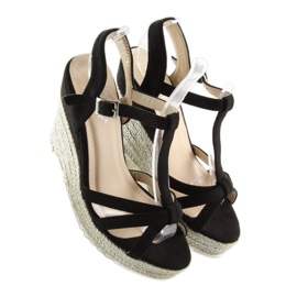Negro Sandalias, alpargatas con cuña, negro 680-30 Negro 7