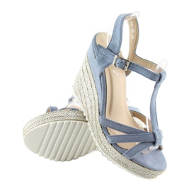 Sandalias, alpargatas con cuña, azul 680-30 Azul 2