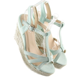 Sandalias alpargatas con cuñas celadón 680-30 Verde 6