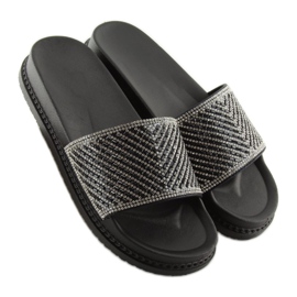 Babuchas negras con circonita 966 Black negro 3
