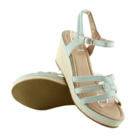 Sandalias con cuña baja celadón SR-2817 Verde 2 Sandalias con cuña baja celadón SR-2817 Verde 2