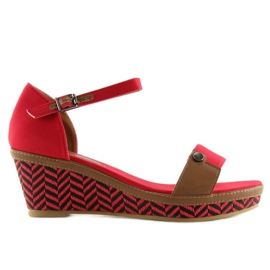 Sandalias cuña rojas J7731-8 rojo 3