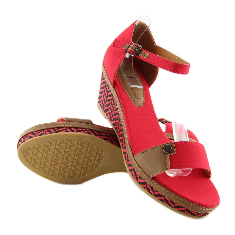 Sandalias cuña rojas J7731-8 rojo 2 Sandalias cuña rojas J7731-8 rojo 2