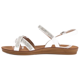 American Club Sandalias con adornos americanos blanco 5
